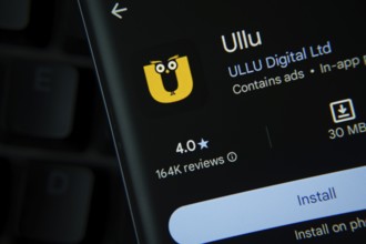 Dhaka, Bangladesh- 27 July 2025: Ullu app from Google Playstore is displayed on a smartphone screen