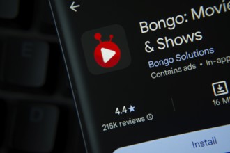 Dhaka, Bangladesh- 27 July 2025: Bongo app from Google Playstore is displayed on a smartphone
