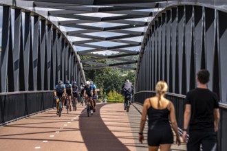 De Massover cycle path bridge, over the Meuse south of Nijmegen, near Cuijk, part of the