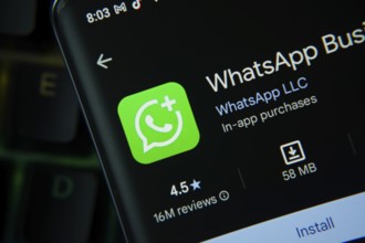 Dhaka, Bangladesh- 27 July 2025: WhatsApp Business app from Google Playstore is displayed on a