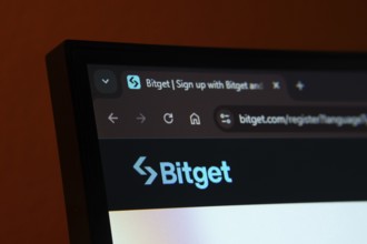 Dhaka, Bangladesh- 02 June 2025: Close-up of a computer screen displaying the Bitget web interface