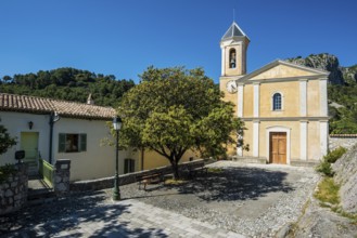 Picturesque medieval mountain village, Peillon, near Monaco, Cote d'Azur, Alpes-Maritimes,