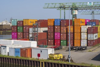 Container Terminal, CTD, canal, harbour, Dortmund, Ruhr area, North Rhine-Westphalia, Germany