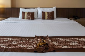 Hotel room double bed