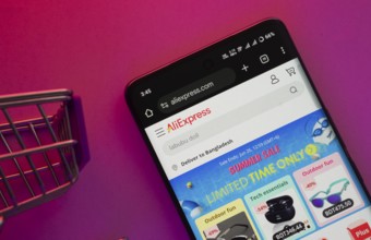 Dhaka, Bangladesh- 23 June 2025: A smartphone displaying the AliExpress website with a shopping