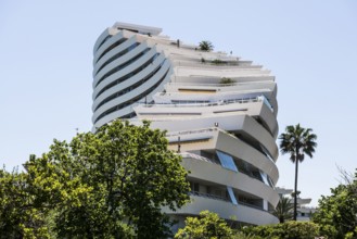 High-rise flat blocks by the sea, Marina Baie des Anges, Villeneuve-Loubet, Provence Alpes Côte
