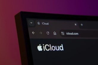 Dhaka, Bangladesh- 02 June 2025: Close-up of a computer screen displaying the iCloud web interface