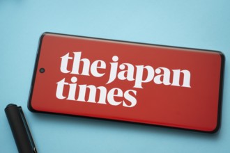 Dhaka, Bangladesh - 15 July 2025: The logo of The Japan Times is displayed on a smartphone screen
