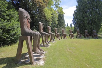 Sculpture Seated Figures by Magdalena Abakanowicz 2010, art installation, modern art, abstract art,