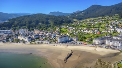 Breathtaking aerial view showcasing the serene beauty of covas beach curving along the coastline,