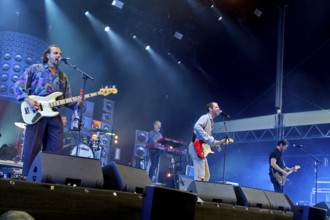 Marco Michael Wanda, singer, Manuel Christoph Poppe, guitarist, Reinhold Weber, bassist, from WANDA