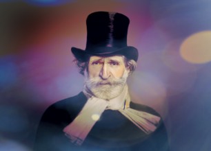 Giuseppe Fortunino Francesco Verdi, 1813 – 1901, Italian composer, digitally edited after a