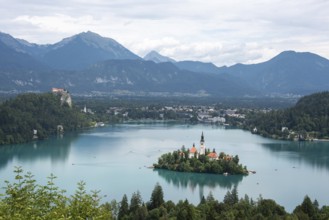 Lake Bled in north-west Slovenia with the famous island church of the Assumption of the Virgin