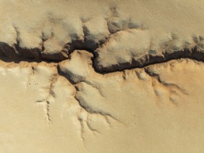 Canyon in the Tsondab Valley in the Namib Desert. Aerial view. Drone shot. Namibia