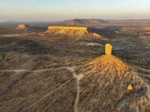 The Vingerklip (rock finger) and the Ugab Valley Terraces are surrounded by thornbush and mopane