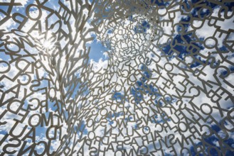 Sculpture made of letters, Le Nomade, artist Jaume Plensa, Antibes, Provence Alpes Côte d'Azur,