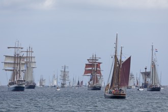 Sailing ships, windjammer parade, Kieler Woche, Kiel Fjord, Kiel, Schleswig-Holstein, Germany