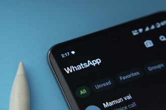 Dhaka, Bangladesh- 04 July 2025: A smartphone displaying the WhatsApp homepage