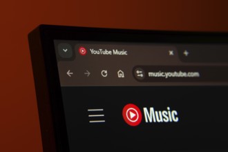 Dhaka, Bangladesh- 02 June 2025: Close-up of a computer screen displaying the Youtube Music web