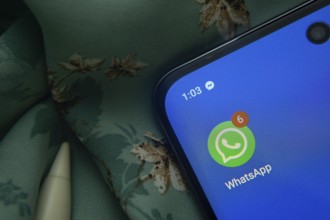 Dhaka, Bangladesh- 07 May 2025: WhatsApp app icon is seen on smartphone