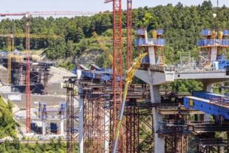 Horb high bridge construction site. Once completed in 2028, the bridge will relieve the town of