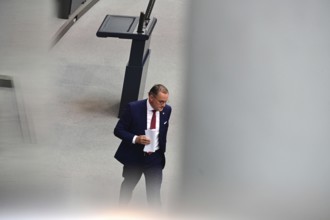 Tino Chrupalla (AfD) after his speech in the Bundestag in response to the government statement by