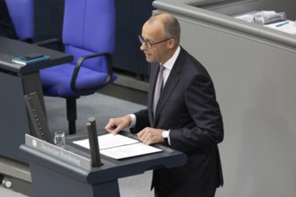 Berlin, Germany - 24 June 2025: Federal Chancellor Friedrich Merz during his government statement