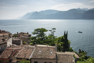 Mediterranean roofs from Scaliger Castle, Malcesine, Veneto, Italy