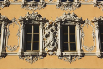 Haus zum Falken, also known as Falkenhaus, Würzburg, Lower Franconia, Bavaria, Germany