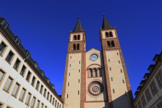 West façade of St Kilian's Cathedral, Würzburg, Lower Franconia, Bavaria, Germany
