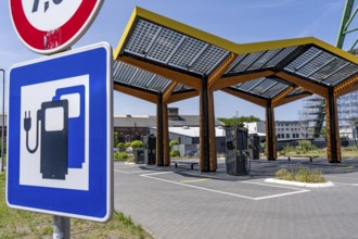 Electric charging station on the site of the former Lohberg colliery in Dinslaken, operated by