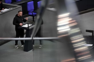 Cem Ince (Die Linke) speaks on the agenda item Minimum Wage Act in the eleventh session of the