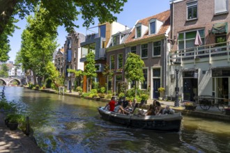 Residential buildings, living on the Oudegracht, in the southern historic centre of Utrecht,