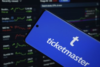 Dhaka, Bangladesh- 18 March 2025: Ticketmaster logo is displayed on a smartphone screen, with a