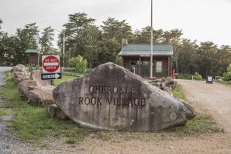 View of Weiss Lake from Cheyene Rock Village park near Leesburg, Alabama