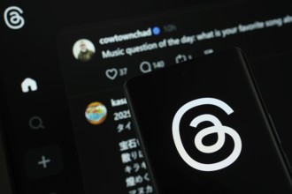 Dhaka, Bangladesh - 18 March 2025: The logo of the threads is displayed on a smartphone screen, and