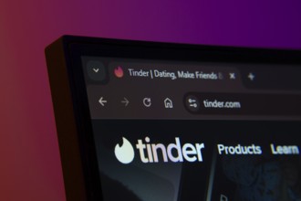 Dhaka, Bangladesh- 02 June 2025: Close-up of a computer screen displaying the tinder web interface