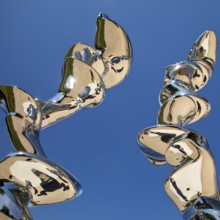 Stainless steel sculpture entitled Points of View by Tony Cragg, Mathildenhöhe, Darmstadt, Hesse,
