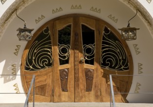 Entrance, Great House Glückert by Joseph Maria Olbrich, Mathildenhöhe, UNESCO World Heritage Site,
