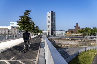 The Moreelsebrug, pedestrian and cycle bridge over the tracks of Utrecht Centraal, Central Station,