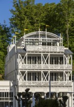 Old and new spa architecture on the main road to the beach promenade, Sellin, Rügen,