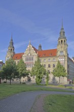 Historic building of the district court built in 1905, historicism, Halle an der Saale,