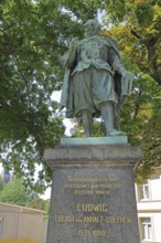 Monument to Ludwig I Prince of Anhalt-Köthen, inscription, Köthen, Saxony-Anhalt, Germany