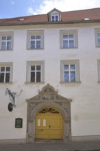 Portal to the Geleitshaus built in 1552 with Guinness nose shield, Renaissance, Gustav Adolf