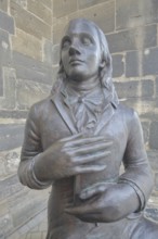 Sculpture Schütz-Novalis-Bank by Steffen Ahrens and Grit Berkner 2022, writer Novalis Friedrich von