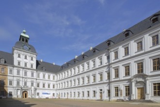 Inner courtyard of the baroque castle Neu-Augustusburg, Weißenfels, Saxony-Anhalt, Germany