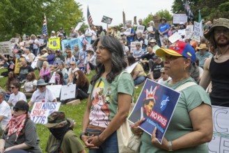 Detroit, Michigan USA - 14 June 2025 - Thousands gathered for a 'No Kings' rally, protesting