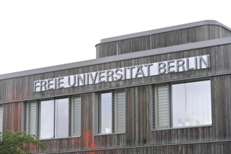 Lettering on one of the main buildings of the Freie Universität Berlin in Dahlem. The building