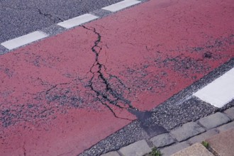 Symbolic image of cycle path in need of renovation, Germany