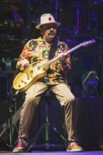 Carlos Santana, singer and guitarist of Santana live on Oneness Tour 2025 at the Uber Arena in